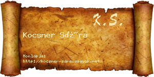 Kocsner Sára névjegykártya
